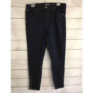 Levis Denizen High Rise Ankle Skinny Jeans Women 16/33W Dark Denim Ankle Zippers